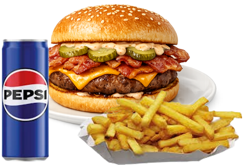 Don Carlos Pizzéria - Smash hamburger Menü - Hamburger menü - Online rendelés